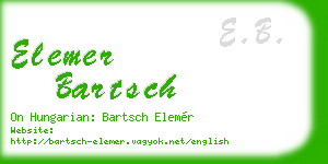 elemer bartsch business card